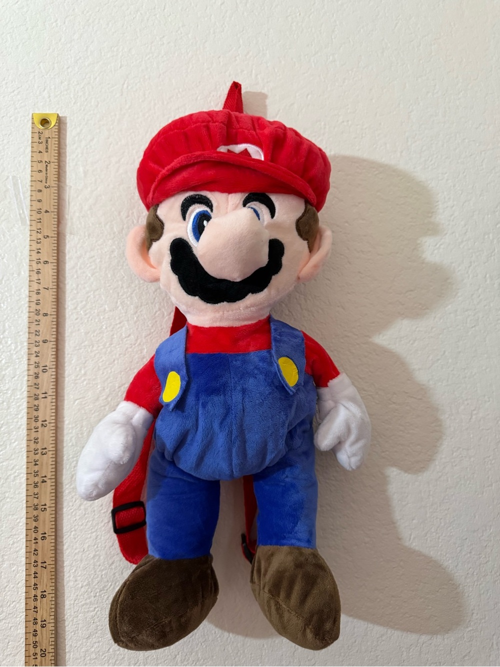 Classic Red & Blue Mario Plush Backpack - Kids Toy